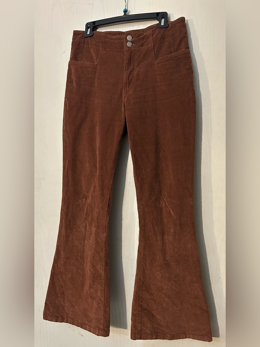 Lucky Brand Brown Corduroy Flare Pants Size 10/30 70s Boho